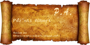 Pásti Albert névjegykártya