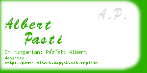 albert pasti business card